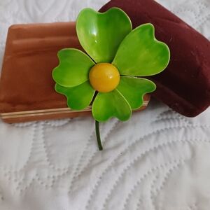 Green and Yellow Floral Brooch